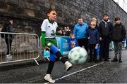 1 December 2018;  Josh Gaffney, aged 9, in attendance as Portuguese footballing legends Luis Figo, Nuno Gomes and Vítor Baía were in Dublin to showcase their skills at the Street Legends Community Football Event on Commons Street. The Street Football Community Football event is a joint initiative by Dublin City Council and the Football Association of Ireland ahead of the UEFA EURO 2020 Qualifying Draw in the Convention Centre on Sunday, 2nd December. The Street Legends Community Football Events kicked off on Wednesday, November 28. Other key activations include: Street Legends Community Football, Saturday, December 1, 3pm to 6pm, Commons Street, Dublin 1 with Portuguese legends Nuno Gomes and Vítor Baía. National Football Exhibition, Sunday, December 2 to Sunday, December 9, 11am-7pm, The Printworks, Dublin Castle Both events are free to attend and open to all ages and abilities. Photo by Sam Barnes/Sportsfile