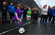 1 December 2018;  Bobby Byrne, aged 7, in attendance as Portuguese footballing legends Luís Figo, Nuno Gomes and Vítor Baía were in Dublin to showcase their skills at the Street Legends Community Football Event on Commons Street. The Street Football Community Football event is a joint initiative by Dublin City Council and the Football Association of Ireland ahead of the UEFA EURO 2020 Qualifying Draw in the Convention Centre on Sunday, 2nd December. The Street Legends Community Football Events kicked off on Wednesday, November 28. Other key activations include: Street Legends Community Football, Saturday, December 1, 3pm to 6pm, Commons Street, Dublin 1 with Portuguese legends Nuno Gomes and Vítor Baía. National Football Exhibition, Sunday, December 2 to Sunday, December 9, 11am-7pm, The Printworks, Dublin Castle Both events are free to attend and open to all ages and abilities. Photo by Sam Barnes/Sportsfile
