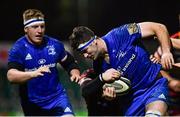 1 December 2018; Caelan Doris of Leinster is tackled by Rhodri Williams of Dragons during the Guinness PRO14 Round 10 match between Dragons and Leinster at Rodney Parade in Newport, Wales. Photo by Ramsey Cardy/Sportsfile