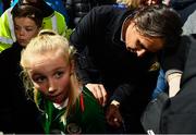 1 December 2018;  Nuno Gomes signs an autograph for Republic of Ireland supporter Faith O'Brien aged 10, as he, Luis Figo and Vítor Baía were in Dublin to showcase their skills at the Street Legends Community Football Event on Commons Street. The Street Football Community Football event is a joint initiative by Dublin City Council and the Football Association of Ireland ahead of the UEFA EURO 2020 Qualifying Draw in the Convention Centre on Sunday, 2nd December. The Street Legends Community Football Events kicked off on Wednesday, November 28. Other key activations include: Street Legends Community Football, Saturday, December 1, 3pm to 6pm, Commons Street, Dublin 1 with Portuguese legends Nuno Gomes and Vítor Baía. National Football Exhibition, Sunday, December 2 to Sunday, December 9, 11am-7pm, The Printworks, Dublin Castle. Both events are free to attend and open to all ages and abilities. Photo by Sam Barnes/Sportsfile