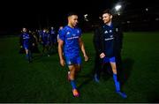 1 December 2018; Adam Byrne, left, and Ross Byrne of Leinster following the Guinness PRO14 Round 10 match between Dragons and Leinster at Rodney Parade in Newport, Wales. Photo by Ramsey Cardy/Sportsfile