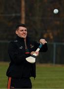 2 December 2018; PwC All Star footballer Brian Howard of Dublin gets in some hurling practice ahead of a Coaching Session as part of the PwC All Stars Football tour at Philadelphia GAA Club in Limerick Field, Longview Rd, Pottstown, Philadelphia, PA, USA. Photo by Ray McManus/Sportsfile