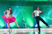 1 December 2018; Jake Carter performs with his Dancing With The Stars partner Karen Byrne during the TG4 Ladies Football All Stars Awards 2018, in association with Lidl, at the Citywest Hotel in Dublin. Photo by Brendan Moran/Sportsfile