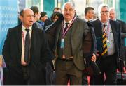 2 December 2018; Russia head coach Stanislav Cherchesov, centre, arrives prior to the UEFA EURO2020 Qualifying Draw at the Convention Centre in Dublin. Photo by Sam Barnes/Sportsfile
