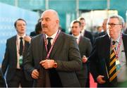 2 December 2018; Russia head coach Stanislav Cherchesov arrives prior to the UEFA EURO2020 Qualifying Draw at the Convention Centre in Dublin. Photo by Sam Barnes/Sportsfile