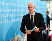 2 December 2018; Republic of Ireland manager Mick McCarthy arrives prior to the UEFA EURO2020 Qualifying Draw at the Convention Centre in Dublin. Photo by Sam Barnes/Sportsfile