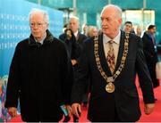2 December 2018; Lord Mayor of Dublin Nial Ring arrives prior to the UEFA EURO2020 Qualifying Draw at the Convention Centre in Dublin. Photo by Sam Barnes/Sportsfile