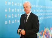 2 December 2018; Republic of Ireland manager Mick McCarthy arrives prior to the UEFA EURO2020 Qualifying Draw at the Convention Centre in Dublin. Photo by Sam Barnes/Sportsfile