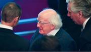 2 December 2018; President of Ireland Michael D Higgins, centre, arrives prior to the UEFA EURO2020 Qualifying Draw at the Convention Centre in Dublin. Photo by Sam Barnes/Sportsfile