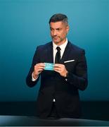2 December 2018; Former Portugal international Vítor Baía draws out San Marino during the UEFA EURO2020 Qualifying Draw at the Convention Centre in Dublin. Photo by Sam Barnes/Sportsfile