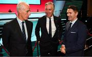 2 December 2018; Republic of Ireland manager Mick McCarthy, left, John Delaney, CEO, Football Association of Ireland, centre, and Republic of Ireland assistant coach Robbie Keane following the UEFA EURO2020 Qualifying Draw at the Convention Centre in Dublin. (Photo by Stephen McCarthy / UEFA via Sportsfile)