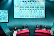 2 December 2018; A view of the panel and groups during the UEFA EURO2020 Qualifying Draw at the Convention Centre in Dublin. Photo by Sam Barnes/Sportsfile