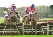 2 December 2018; Chief Justice, right, with Davy Russell up, jumps the last with second place Coeur Sublime, with Bryan Cooper up, on their way to winning the #30 Free Bet BARONERACING.COM Juvenile Hurdle during the Sunday of the Fairyhouse Winter Festival at Fairyhouse Racecourse in Meath. Photo by Matt Browne/Sportsfile