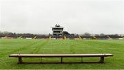 2 December 2018; A general view of the team bench for the prematch photograph and the press box in the background before the AIB Ulster GAA Football Senior Club Championship Final match between Gaoth Dobhair and Scotstown at Healy Park in Tyrone. Photo by Oliver McVeigh/Sportsfile