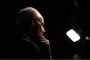 2 December 2018; Republic of Ireland manager Mick McCarthy during post draw flash reactions following the UEFA EURO2020 Qualifying Draw at the Convention Centre in Dublin. (Photo by Stephen McCarthy / UEFA via Sportsfile)