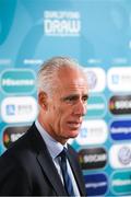 2 December 2018; Republic of Ireland manager Mick McCarthy during post draw flash reactions following the UEFA EURO2020 Qualifying Draw at the Convention Centre in Dublin. (Photo by Stephen McCarthy / UEFA via Sportsfile)