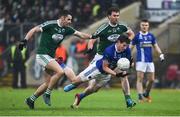 2 December 2018; Darren Hughes of Scotstown in action against Michael Carroll and Eamonn McGee of Gaoth Dobhair during the AIB Ulster GAA Football Senior Club Championship Final match between Gaoth Dobhair and Scotstown at Healy Park in Tyrone. Photo by Oliver McVeigh/Sportsfile