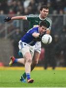 2 December 2018; Darren Hughes of Scotstown in action against Eamonn McGee of Gaoth Dobhair during the AIB Ulster GAA Football Senior Club Championship Final match between Gaoth Dobhair and Scotstown at Healy Park in Tyrone. Photo by Oliver McVeigh/Sportsfile