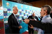 2 December 2018; Republic of Ireland head coach Mick McCarthy during post draw flash reactions following the UEFA EURO2020 Qualifying Draw at the Convention Centre in Dublin. (Photo by Stephen McCarthy / UEFA via Sportsfile)