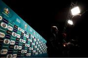 2 December 2018; Republic of Ireland head coach Mick McCarthy during post draw flash reactions following the UEFA EURO2020 Qualifying Draw at the Convention Centre in Dublin. (Photo by Stephen McCarthy / UEFA via Sportsfile)