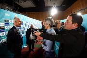 2 December 2018; Republic of Ireland head coach Mick McCarthy during post draw flash reactions following the UEFA EURO2020 Qualifying Draw at the Convention Centre in Dublin. (Photo by Stephen McCarthy / UEFA via Sportsfile)