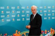 2 December 2018; Republic of Ireland head coach Mick McCarthy during post draw flash reactions following the UEFA EURO2020 Qualifying Draw at the Convention Centre in Dublin. (Photo by Stephen McCarthy / UEFA via Sportsfile)