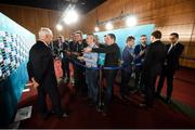 2 December 2018; Republic of Ireland head coach Mick McCarthy during post draw flash reactions following the UEFA EURO2020 Qualifying Draw at the Convention Centre in Dublin. (Photo by Stephen McCarthy / UEFA via Sportsfile)