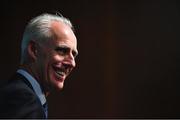 2 December 2018; Republic of Ireland head coach Mick McCarthy during post draw flash reactions following the UEFA EURO2020 Qualifying Draw at the Convention Centre in Dublin. (Photo by Brendan Moran / UEFA via Sportsfile)