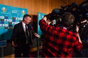 2 December 2018; Northern Ireland head coach Michael O'Neill during post draw flash reactions following the UEFA EURO2020 Qualifying Draw at the Convention Centre in Dublin. (Photo by Brendan Moran / UEFA via Sportsfile)