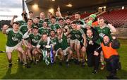 2 December 2018; The Gaoth Dobhair players celebrates with the Seamus McFerran cup after the AIB Ulster GAA Football Senior Club Championship Final match between Gaoth Dobhair and Scotstown at Healy Park in Tyrone. Photo by Oliver McVeigh/Sportsfile