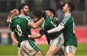 2 December 2018; Gaoth Dobhair players Odhran McFadden-Ferry, Odhrán Mac Niallais, Michael Carroll, Naoise O'Baoill and Cian Mulligan celebrate after the AIB Ulster GAA Football Senior Club Championship Final match between Gaoth Dobhair and Scotstown at Healy Park in Tyrone. Photo by Oliver McVeigh/Sportsfile