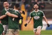 2 December 2018; Odhrán Mac Niallais of Gaoth Dobhair celebrates after the AIB Ulster GAA Football Senior Club Championship Final match between Gaoth Dobhair and Scotstown at Healy Park in Tyrone. Photo by Oliver McVeigh/Sportsfile