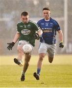 2 December 2018; Niall Friel of Gaoth Dobhair in action against Shane Carey of Scotstown during the AIB Ulster GAA Football Senior Club Championship Final match between Gaoth Dobhair and Scotstown at Healy Park in Tyrone. Photo by Oliver McVeigh/Sportsfile