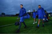 1 December 2018; Jack Kelly, left, and Ross Molony of Leinster arrive ahead of the Guinness PRO14 Round 10 match between Dragons and Leinster at Rodney Parade in Newport, Wales. Photo by Ramsey Cardy/Sportsfile