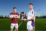 3 December 2018; Ross McGowan of Kilmacud Crokes, right, and Shane Mulligan of Mullinalaghta St Columba's during the AIB Leinster GAA Club Football Finals Launch at the GAA Games Development Centre in Abbotstown, Dublin. Photo by David Fitzgerald/Sportsfile