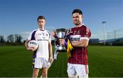 3 December 2018; Shane Mulligan of Mullinalaghta St Columba's, right, and Ross McGowan of Kilmacud Crokes during the AIB Leinster GAA Club Football Finals Launch at the GAA Games Development Centre in Abbotstown, Dublin. Photo by David Fitzgerald/Sportsfile