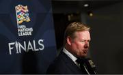 3 December 2018; Netherlands head coach Ronald Koeman during a press conference following the UEFA Nations League Finals Draw at The Shelbourne Hotel in Dublin. Photo by Stephen McCarthy/Sportsfile
