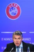 3 December 2018; UEFA Chief Refereeing Officer Roberto Rosetti during a UEFA Executive Committee press conference at The Shelbourne Hotel in Dublin. Photo by Stephen McCarthy/Sportsfile