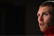4 December 2018; Keith Earls during a Munster Rugby press conference at the University of Limerick in Limerick. Photo by Diarmuid Greene/Sportsfile
