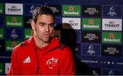4 December 2018; Head coach Johann van Graan during a Munster Rugby press conference at the University of Limerick in Limerick. Photo by Diarmuid Greene/Sportsfile