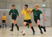 4 December 2018; Odhran Ferris of Mercy Secondary School, Tralee, Kerry, in action against Altay Guneyer of St. Mary's Diocesan School, Drogheda, Louth, during the Post-Primary Schools National Futsal Finals match between Mercy Secondary School, Tralee, Kerry and St. Mary's Diocesan School, Drogheda, Louth at Waterford IT Sports Arena in Waterford. Photo by Eóin Noonan/Sportsfile