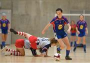 4 December 2018; Kate Carr of Ursuline secondary school, Thurles, Tipperary, in action during the Post-Primary Schools National Futsal Finals match between Ursuline secondary school, Thurles, Tipperary and Coláiste Chiaráin, Leixlip, Kildare at Waterford IT Sports Arena in Waterford. Photo by Eóin Noonan/Sportsfile