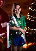 4 December 2018; Nicole Rooney, captain of Emmet Óg, with the Ladies All-Ireland Intermediate Club Trophy during the 2018 All-Ireland Ladies Club Football Finals Captains Day at Croke Park in Dublin. Photo by David Fitzgerald/Sportsfile