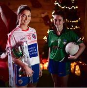 4 December 2018; Captains, Sarah Murphy of Clontarf, left, with the Ladies All-Ireland Intermediate Club Trophy and Nicole Rooney of Emmet Óg during the 2018 All-Ireland Ladies Club Football Finals Captains Day at Croke Park in Dublin. Photo by David Fitzgerald/Sportsfile