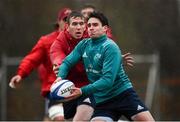 4 December 2018; Joey Carbery, right, and Chris Farrell during Munster Rugby squad training at the University of Limerick in Limerick. Photo by Diarmuid Greene/Sportsfile