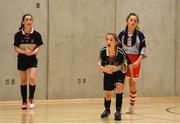 4 December 2018; Pixie O'Hara of St. Attracta's Community School, Tubbercurry, Sligo celebrates after her side win their last game against Coláiste Chiaráin, Leixlip, Kildare during the Post-Primary Schools National Futsal Finals at Waterford IT Sports Arena in Waterford. Photo by Eóin Noonan/Sportsfile