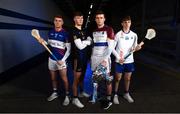 5 December 2018; In attendance are hurlers, from left, Owen McGrath of WIT, Joe O'Connor of DCU Dochas Eireann, Ronan Lynch of University of Limerick with the Fitzgibbon Cup and Thomas Monaghan of Mary Immaculate College at the Electric Ireland Higher Education GAA Championships Launch and Draw at Croke Park in Dublin. Photo by David Fitzgerald/Sportsfile