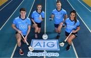 6 December 2018; Dublin players, from left, Jake Malone, Lauren Magee, Jonny Cooper and Ali Twomey were at the National Sports Campus today to launch AIG’s “try before you buy” SmartLane driving app, which gives good drivers up to 20% off their car insurance. Simply download the AIG SmartLane app to take part in the SmartLane driving challenge and you could win some great prizes including Dublin GAA jerseys and One4all vouchers. Go to www.aig.ie/smartlane  to find out more or visit the Android or iOS App store. Photo by Brendan Moran/Sportsfile