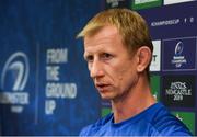 6 December 2018; Head coach Leo Cullen during a Leinster Rugby press conference at Leinster Rugby Headquarters in Dublin. Photo by Eóin Noonan/Sportsfile