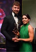 1 December 2018; Sarah Houlihan of Kerry with Padraig Hallissey and her All Star award during the TG4 Ladies Football All Stars Awards 2018, in association with Lidl, at the Citywest Hotel in Dublin. Photo by Brendan Moran/Sportsfile